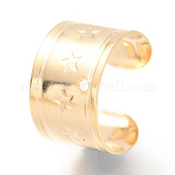 304ステンレススチール製イヤーカフ金具  穴と星の模様で  ゴールドカラー  11x7mm  穴：1mm&nbsp;STAS-H151-12G