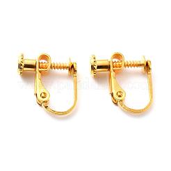 真鍮製ねじ式クリップイヤリングパーツ  スパイラルイヤークリップ  穴開けないイヤリング  ゴールドカラー  13~15x13x5mm&nbsp;KK-L164-02G
