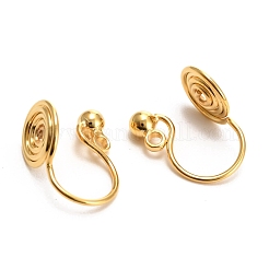 Brass Clip-on Earring Converters Findings&nbsp;KK-D060-03G-02