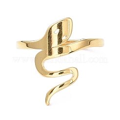 Ion Plating(IP) 304 Stainless Steel Snake Adjustable Ring for Women&nbsp;RJEW-I097-06G
