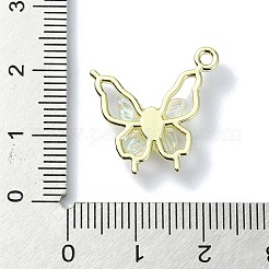合金とアクリルパーツ  蝶  シャンパンゴールド  19x19.5x3.5mm  穴：1mm&nbsp;FIND-Q102-09A