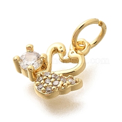Rack Plating Brass Micro Pave Cubic Zirconia Charms&nbsp;KK-H508-31G