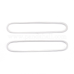 真鍮製フレームコネクター  長持ちメッキ  オーバル  925銀メッキ  48x9.5x1mm  内径：45.5x7.5mm&nbsp;KK-Y003-04G-S