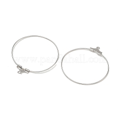真鍮チャーム  フープピアスパーツ  プラチナ  30mm&nbsp;EC222-01B-P