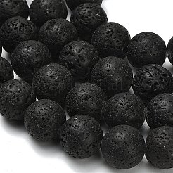 天然溶岩ロックラウンドビーズ連売り  スムーズ  18.5mm  穴：1mm  約22個/連  15.43''（39.2センチメートル）&nbsp;G-M169-18mm-03