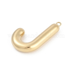 304ステンレスペンダント  イオンプレーティング（ip）  レターチャーム  文字J  38x23x7mm  穴：2.1mm&nbsp;STAS-I325-146G-J