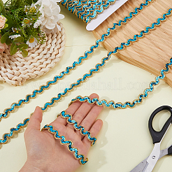 ポリエステルリボン  スパンコール  洋服アクセサリー用  ダークターコイズ  1/2インチ（12.5mm）  約14.22ヤード（13m）/ロール&nbsp;OCOR-WH0111-139A