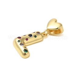 Rack Plating Brass Micro Pave Clear Cubic Zirconia Perdants&nbsp;KK-C067-12G-L