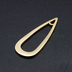 ステンレスペンダント201個  ティアドロップチャーム  レーザー切断  18KGP本金メッキ  29x11x1mm  穴：1.8mm&nbsp;STAS-R111-LA138