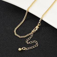 Brass Curb Chain Necklaces&nbsp;NJEW-K123-09G