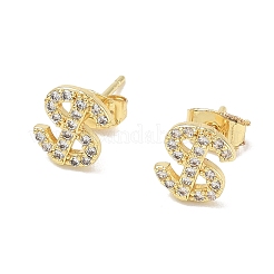Brass & Crystal Rhinestone Stud Earrings for Women&nbsp;EJEW-G464-04G-01
