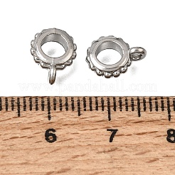 304ステンレス鋼チューブベイル  丸いリング  ステンレス鋼色  10x8x3.5mm  穴：1.5mm  内径：4mm&nbsp;SA-CBACE4D-01P
