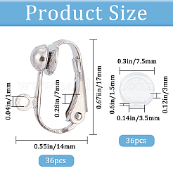 36Pcs Brass Clip-on Earring Findings&nbsp;KK-SP0001-08P