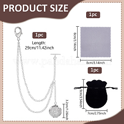 Brass Locket Pocket Watch Chains&nbsp;HJEW-PH02530