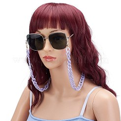 スプレー塗装されたアクリルカーブチェーン  眼鏡チェーン  304ステンレススチールのロブスタークロウ留め金とグラスラバーループエンド付き  ミックスカラー  26.38インチ（67cm）&nbsp;AJEW-EH00384