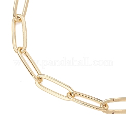 Rice Natural Cultured Freshwater Pearl & Brass Paperclip Chain Bracelets for Women&nbsp;BJEW-JB13543-01