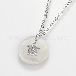Brass Real Platinum Plated Cable Chains Charms Anklets&nbsp;AJEW-AN00231-02
