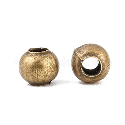 アイアン製スペーサービーズ  ラウンド  ニッケルフリー  アンティークブロンズ  3.2x3mm  穴：1.2mm  約20000個/1000g&nbsp;E006-NFAB-01
