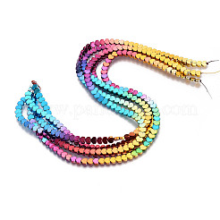 Rainbow Color Electroplate Non-magnetic Synthetic Hematite Beads Strands&nbsp;G-L489-E01