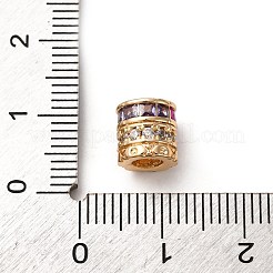 Brass Micro Pave Cubic Zirconia Beads&nbsp;KK-D378-22G