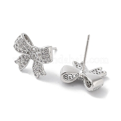 Rack Plating Brass Micro Pave Cubic Zirconia Stud Earring&nbsp;EJEW-C081-32P