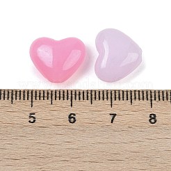 プラスチックビーズ  模造ゼリービーズ  ハート  ミックスカラー  12x14x6.5mm  穴：1.8mm  925個/ 500g&nbsp;KY-B005-06B