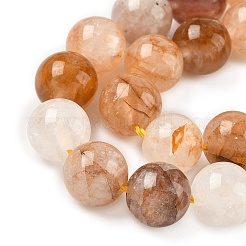 Natural Yellow Hematoid Quartz/Golden Healer Quartz Beads Strands&nbsp;X-G-D334-A02-8mm