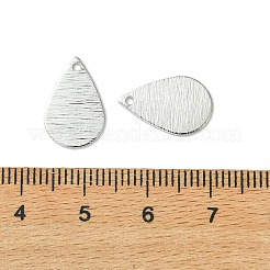 シーグレース真鍮ペンダント  ティアドロップチャーム  空白タグのスタンプ  ブラシ仕上げ  カドミウムフリーと鉛フリー＆ニッケルフリー  プラチナ  15x10x1mm  穴：1.2mm&nbsp;XGRQ3P669-609P