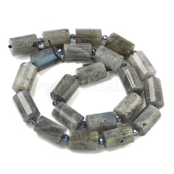 天然石ラブラドライトビーズ連売り  多面カット  コラム  シードビーズで  15~15.5x10mm  穴：0.8mm  約22個/連  15.75''~15.98''（40~40.6センチメートル）&nbsp;G-G453-E10-10x14mm