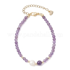 Natural Mixed Gemstone & Cultured Freshwater Pearl Beaded Bracelets for Women&nbsp;BJEW-JB13201