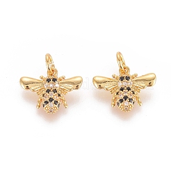 Brass Micro Pave Cubic Zirconia Pendants&nbsp;X-RB-I077-20G-RS