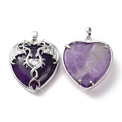 Natural & Synthetic Mixed Gemstone Heart Pendant Rhinestone Settings&nbsp;G-K339-01P
