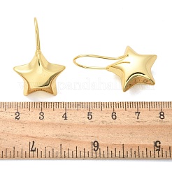 スター真鍮ダングルイヤリング  カドミウムフリー＆鉛フリー  ラックめっき  18KGP本金メッキ  35.5x22mm&nbsp;EJEW-B132-05G