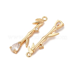 Brass Micro Pave Clear Cubic Zirconia Pendants&nbsp;KK-Z112-27G