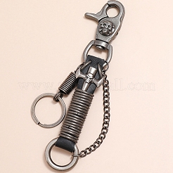 メンズパンクパンツキーホルダー  牛革キーホルダー  合金クラスプ付  スカル  ブラック  15.5cm&nbsp;PW-WG46721-01