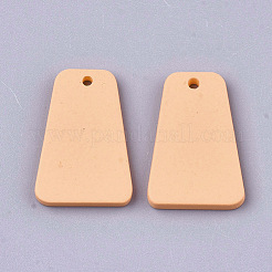 塗装アクリルパーツスプレー  ラバー加工スタイル  台形  砂茶色  23x15x2.5mm  穴：2mm&nbsp;ACRP-S675-06D