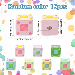 15Pcs Opaque Acrylic European Beads&nbsp;OACR-YW0003-82
