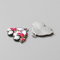 合金エナメルチャーム  車両チャーム  プラチナ  車  サクランボ色  18.5x21x2mm  穴：1.8mm&nbsp;FIND-CJC0017-17P-02