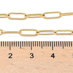 304ステンレススチールペーパークリップチェーンネックレス  カニカン付き  ゴールドカラー  19.68インチ（50cm）&nbsp;X-NJEW-M183-04G