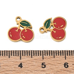 Fruit 304 Stainless Steel Enamel Pendants&nbsp;SA-CBA49D2-11G-11