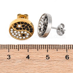 304 Stainless Steel Rhinestone Stud Earrings&nbsp;EJEW-C099-20GP