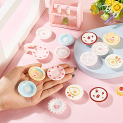 樹脂製ドールハウス皿 16色 8個  ミニチュア装飾品  ドールハウスアクセサリー用  ミックスカラー  38~39x9.5~11mm  2個/カラー&nbsp;AJEW-TA0003-40