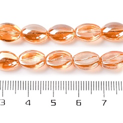 電気メッキガラスビーズセット  コー​​ヒー豆  オレンジ  10.5~11x8x5mm  穴：1mm  約60個/連  25.20''（64センチメートル）&nbsp;EGLA-B005-01A-PL01