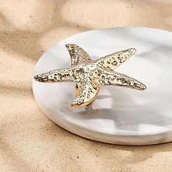 女性用ヒトデ合金調節可能リング  ライトゴールド  usサイズ8 1/2(18.5mm)&nbsp;RJEW-B108-02KCG