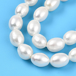 天然養殖淡水パールビーズ連売り  ライス  乳白色  7~9x6~7mm  穴：0.5mm  約22~23個/連  7.09~7.28''（18~18.5センチメートル）&nbsp;PEAR-N012-07X-01
