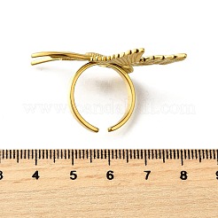 304ステンレススチールオープンカフリング  鳥  18KGP本金メッキ  鳥：46x34mm  内径：usサイズ7（17.3mm）&nbsp;RJEW-M074-04C-G