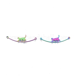 Rack Plating 201 Stainless Steel Connector Charms&nbsp;STAS-N098-094M
