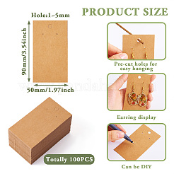 ディスプレイアクセサリー台紙  ピアスに使用  長方形  シエナ  90x50x0.1mm  穴：1~5mm&nbsp;CDIS-TAC0001-01B