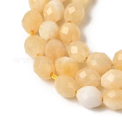 天然石イエロージェイド翡翠ビーズ連売り  多面カット  ライス  6~6.5x5~6mm  穴：1.2mm  約58~62個/連  14.57''~14.76''（37~37.5センチメートル）&nbsp;G-K376-F08-01