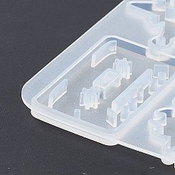 DIY ハート/ムーン/リーフペンダントシリコンモールド  レジン型  UVレジン用  エポキシ樹脂製ジュエリー  ホワイト  130x76x4mm  穴：1.3~1.4mm  内径：17~37x13~26.5mm&nbsp;X-DIY-A039-05